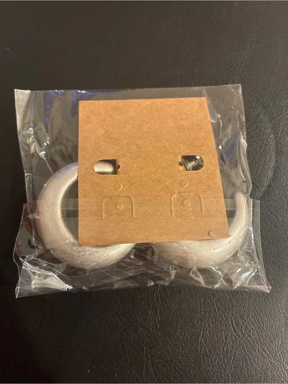 Plunder Design Brushed Silver Chunky Dome Hoop Earrings NWT
